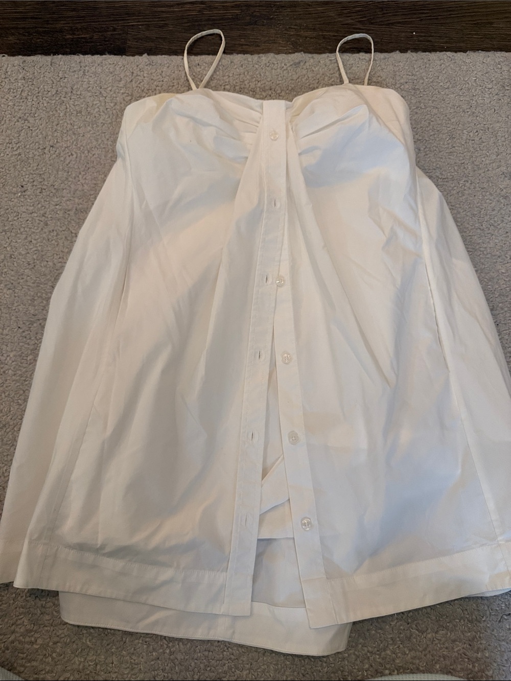 Jonathan Simkhai White Spaghetti Strap Cotton Dress
